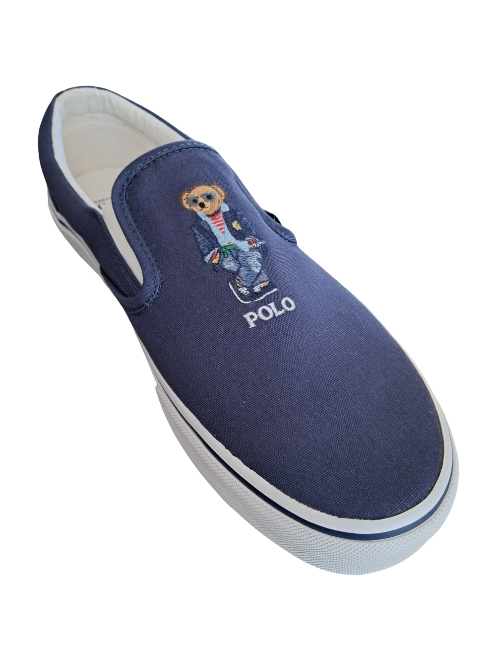 Polo Ralph Lauren KeatonMens Slip On Sneakers NEW Size 10.5 Navy Canvas